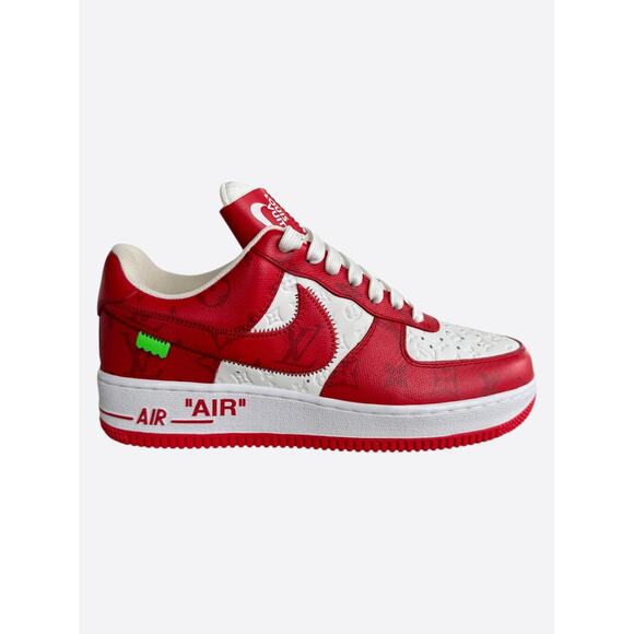 Louis Vuitton Nike Red & White Monogram Air Force 1 - Picture 1 of 8